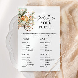 What's In Your Purse Fall Pumpkin Baby Shower Game