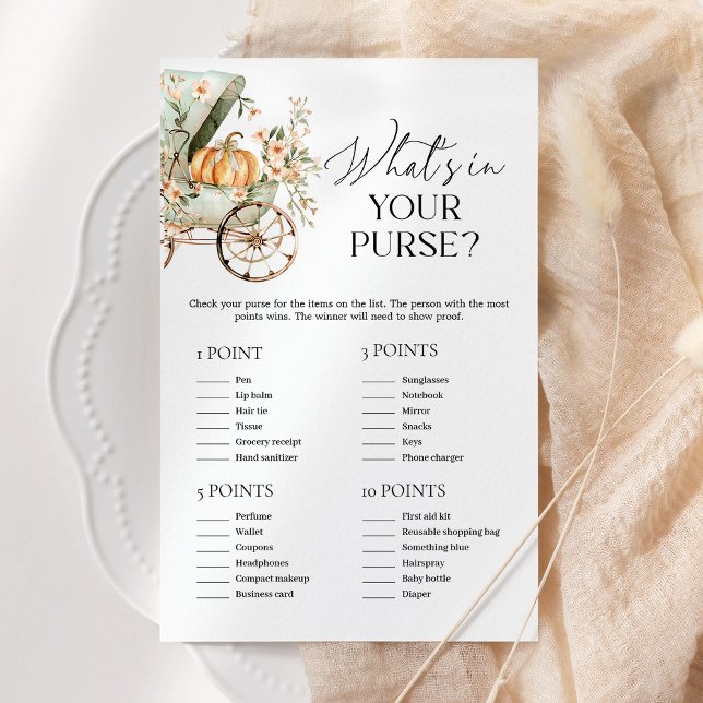 What's In Your Purse Fall Pumpkin Baby Shower Game (Creator heeft geüpload)