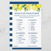 What's in Your Purse Lemon Bridal Shower Game (Voorkant / Achterkant)