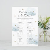 What's in Your Purse Star Blue Baby Shower Game (Staand voorkant)