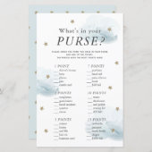 What's in Your Purse Star Blue Baby Shower Game (Voorkant / Achterkant)