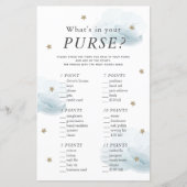 What's in Your Purse Star Blue Baby Shower Game (Voorkant)