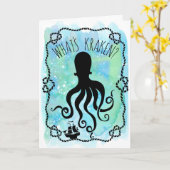 Whats Kraken Cute Nautical Pun | Hallo U ontbreekt Kaart (Gele Bloem)