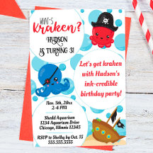 "What's Kraken" Octopus Pirate Verjaardag van kind