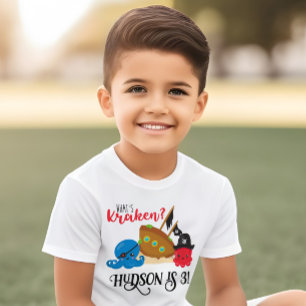 "What's Kraken" Octopus Pirate Verjaardag van kind Kinder Shirts