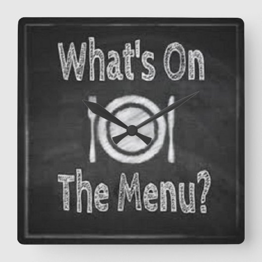 What's on the Wall Clock menu Vierkante Klok (Voorkant)