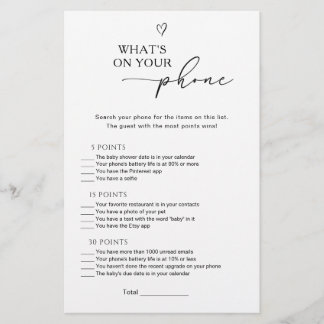 What's on Your Phone Baby Game