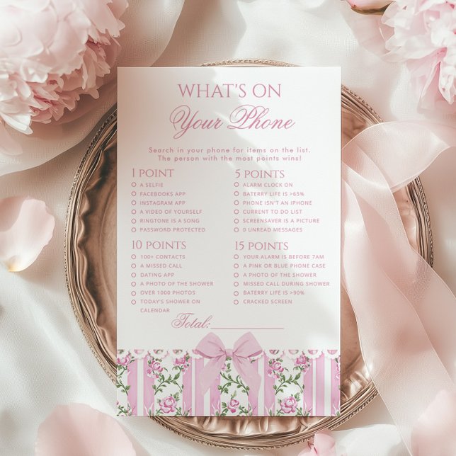 What's on your phone Pink Love Shack Coquette Game (Creator heeft geüpload)