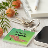 What's Shakin' Bacon Sleutelhanger Groen Grappig (Voorkant Rechts)