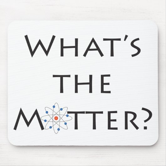 What's The Matter? Atom Particle White Mousepad Muismat (Voorkant)
