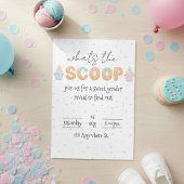 Whats the scoop? Gender reveal invitation Kaart