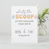 Whats the scoop? Gender reveal invitation Kaart (Staand voorkant)