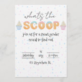 Whats the scoop? Gender reveal invitation Kaart (Voorkant)
