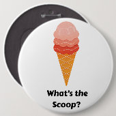 What's the Scoop gender reveal party Ronde Button 6,0 Cm (Voorkant /achterkant)