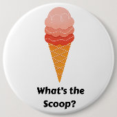 What's the Scoop gender reveal party Ronde Button 6,0 Cm (Voorkant)