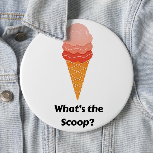 What's the Scoop gender reveal party Ronde Button 6,0 Cm (In situ)