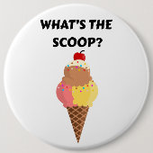 What's the Scoop gender reveal party Ronde Button 6,0 Cm (Voorkant)