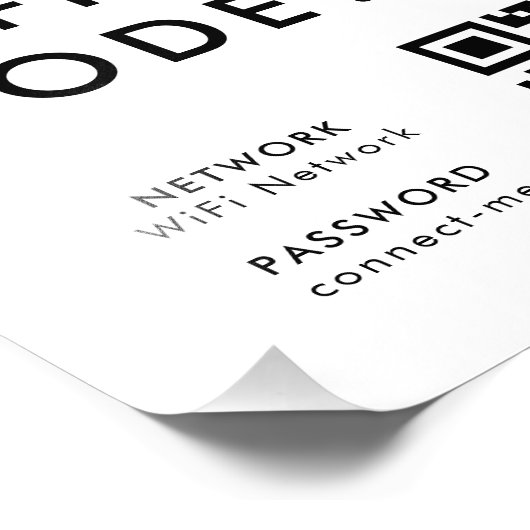 What's the WiFi Code? | QR Code Scan to Connect  Foto Afdruk (Hoek)