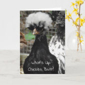 What's Up Chicken Butt Funny Gewoon Gezegde Hallo Kaart (Gele Bloem)