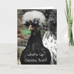 What's Up Chicken Butt Funny Gewoon Gezegde Hallo Kaart