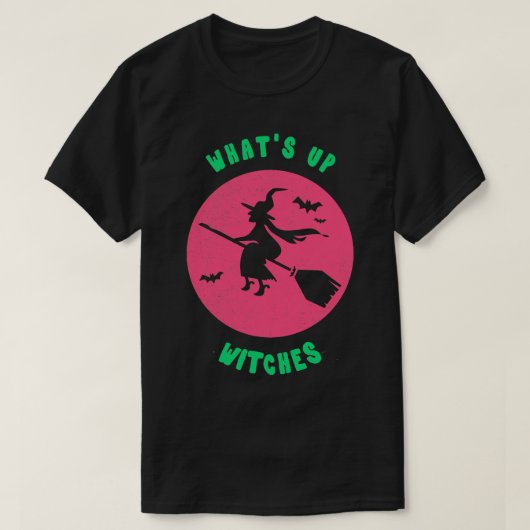 Whats up heksen grappige heks Tshirt Halloween Par (Design voorkant)