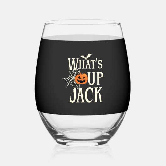 What's Up Jack Halloween Wijnglas Zonder Voet (Voorkant)