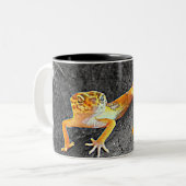 What's up ? Leopard-gecko, gecko, cup Tweekleurige Koffiemok (Voorkant links)