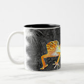 What's up ? Leopard-gecko, gecko, cup Tweekleurige Koffiemok (Links)