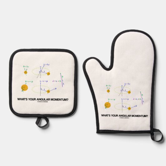 What's Your Angular Momentum? Physics Diagrams Ovenwant & Pannenlap Set (Voorkant)