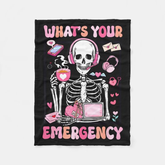 What's Your Emergency Valentines Day 911 Dispatche Fleece Deken (Voorkant)