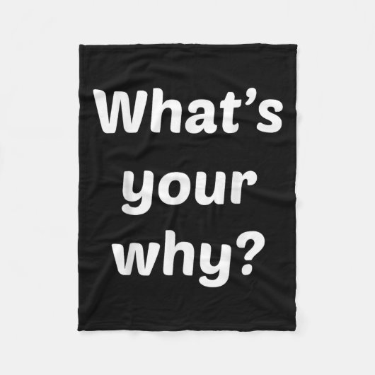 What's Your Why Insring Motivational Entrepreneur  Fleece Deken (Voorkant)