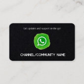 WhatsApp Community Channel Aangepaste Logo QR Visitekaartje (Voorkant)