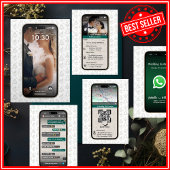 WhatsApp iPhone Chat thema bruiloft QR-code Drieluik Uitnodiging