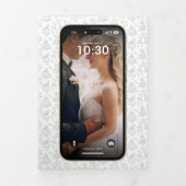 WhatsApp iPhone Chat thema bruiloft QR-code Drieluik Uitnodiging (Cover)