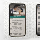 WhatsApp iPhone Chat Thema Huwelijks QR Code Drieluik Uitnodiging (Binnenzijde eerst)