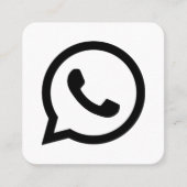 WhatsApp logo social media zwart-wit promo Contactkaartje (Voorkant)
