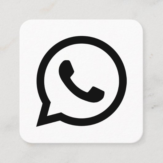 WhatsApp logo social media zwart-wit promo Contactkaartje (Voorkant)