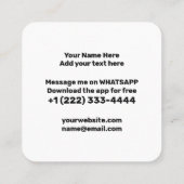 WhatsApp logo social media zwart-wit promo Contactkaartje (Achterkant)