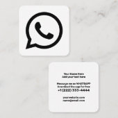 WhatsApp logo social media zwart-wit promo Contactkaartje (Voorkant / Achterkant)