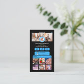 WhatsApp Nagelsalon Blauw Social Media QR Code Visitekaartje (Staand voorkant)