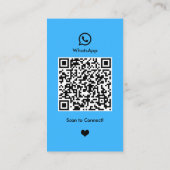 WhatsApp Nagelsalon Blauw Social Media QR Code Visitekaartje (Achterkant)