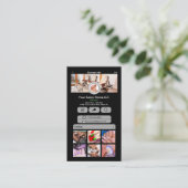 WhatsApp Nagelsalon Grijs Social Media QR Code Visitekaartje (Staand voorkant)