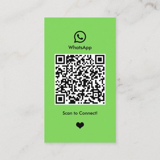 WhatsApp Nagelsalon Groen | QR-code voor sociale m Visitekaartje (Achterkant)