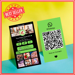 WhatsApp Nagelsalon Groen | QR-code voor sociale m Visitekaartje