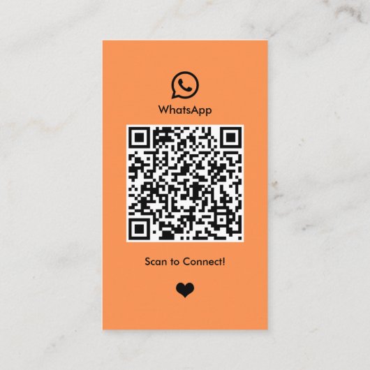 WhatsApp Nagelsalon Oranje Social Media QR Code Visitekaartje (Achterkant)
