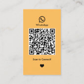 WhatsApp Nagelsalon Peach Social Media QR Code Visitekaartje (Achterkant)