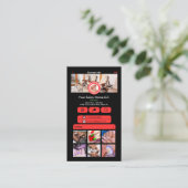 WhatsApp Nagelsalon Rood | QR-code voor sociale me Visitekaartje (Staand voorkant)