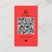 WhatsApp Nagelsalon Rood | QR-code voor sociale me Visitekaartje (Achterkant)