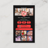 WhatsApp Nagelsalon Rood | QR-code voor sociale me Visitekaartje (Voorkant)