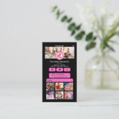 WhatsApp Nagelsalon Roze | QR-code voor sociale me Visitekaartje (Staand voorkant)